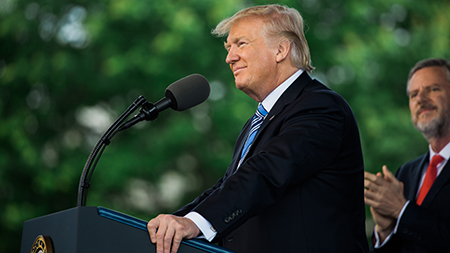 President Donald J. Drump delivered the first Commencement address of his presidency at Liberty University on May 13, 2017.