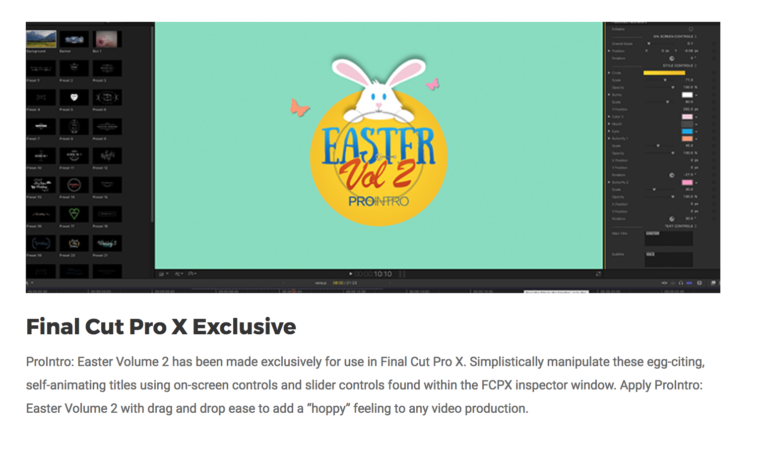 Pixel Film Studios Effects - ProIntro Easter Volume 2 - FCPX