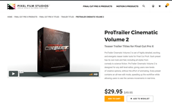 ProTrailer Cinematic Volume 2 - FCPX Plugins - Pixel Effects