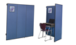 Versatile study carrels absorb sound and provide a display area