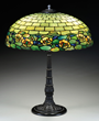 Lot 1702:  Duffner & Kimberly Water Hyacinth table lamp, estimated at $10,000-15,000.