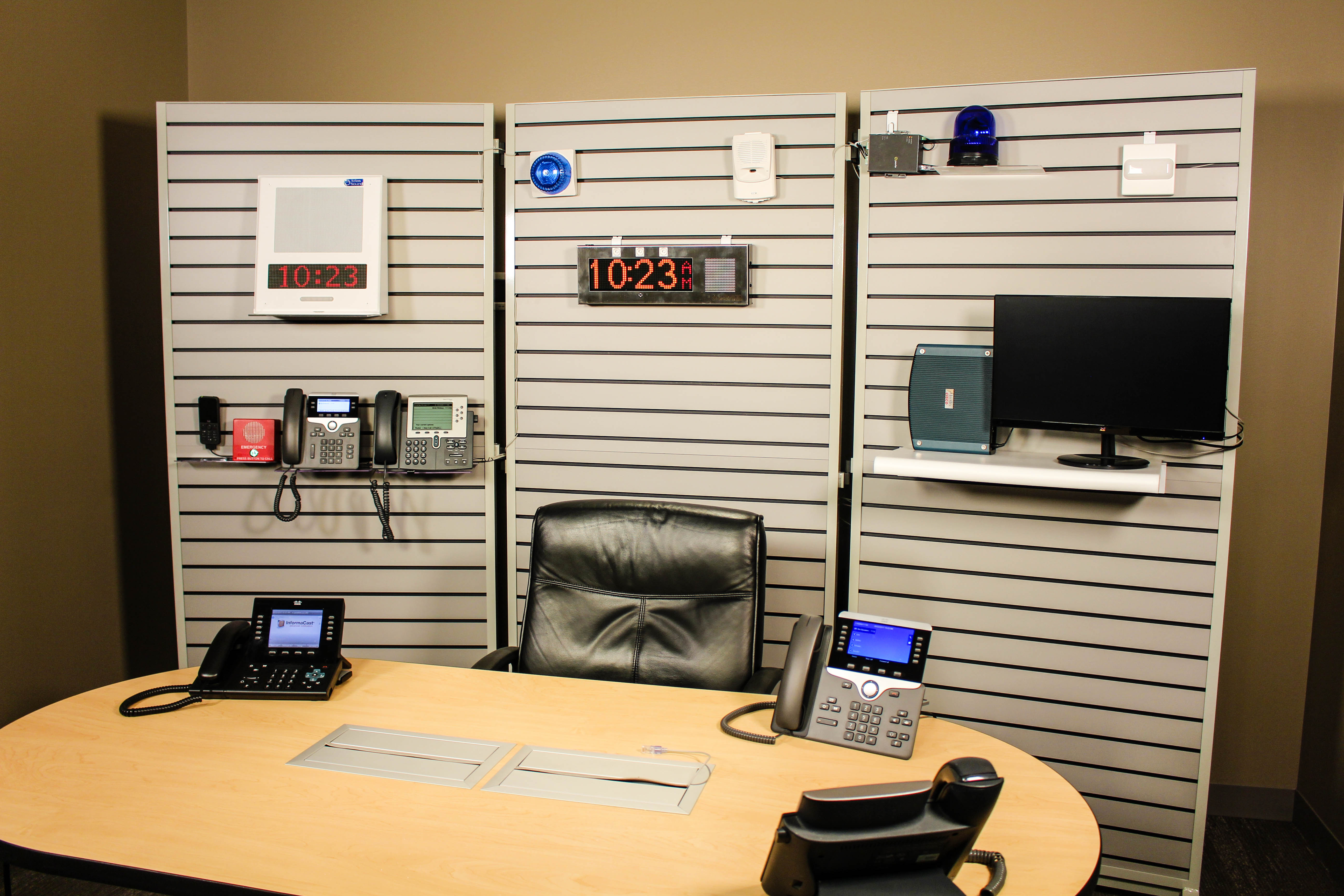 One of Singlewire's new emergency notification demo labs.