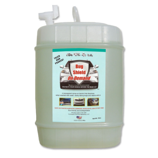 Bug Shield on Demand™ in 5-gallon containers is perfect for commercial car wash applications