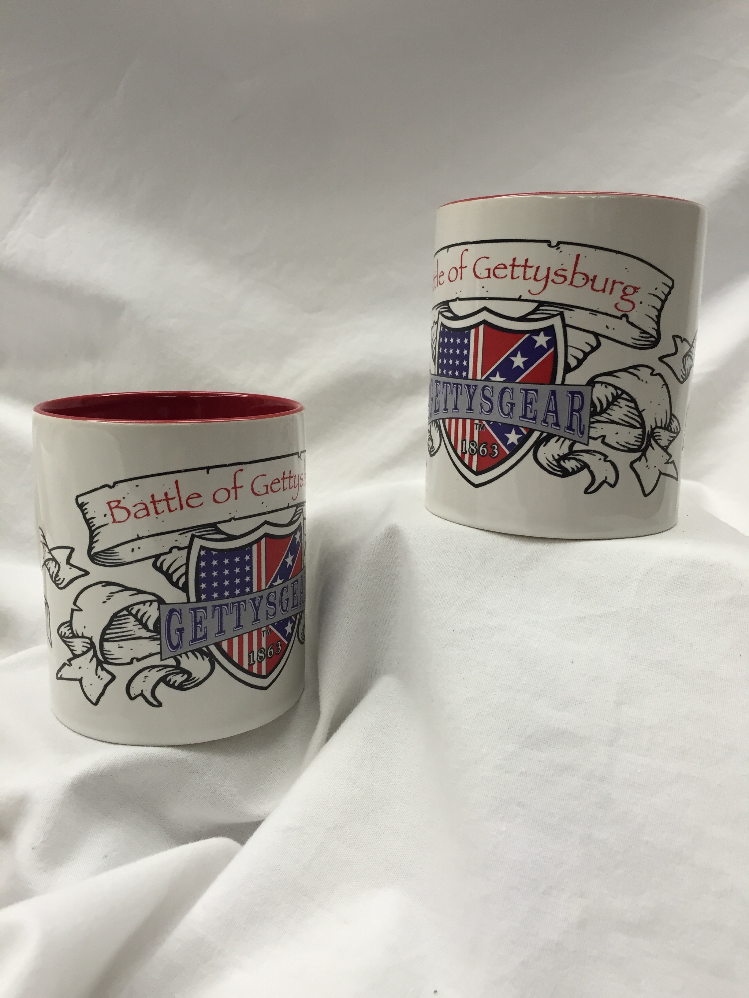 GettysGear mugs go perfectly with the Gettysburg rich coffee blends.