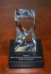 Heilind Electronics was awarded Amphenol’s Best North American Performance in Distribution award for the second consecutive year.