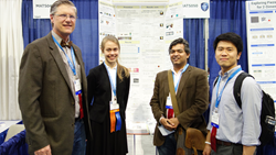 Judges congratulate SPIE Special Award first-place winner at Intel ISEF 2017.