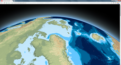 : A 3D view of the globe with moving tracks is shown running in a browser using the TerraLens WebCore 3D map engine. The new engine allows application developers to deliver high performance cloud-based applications in a web browser.