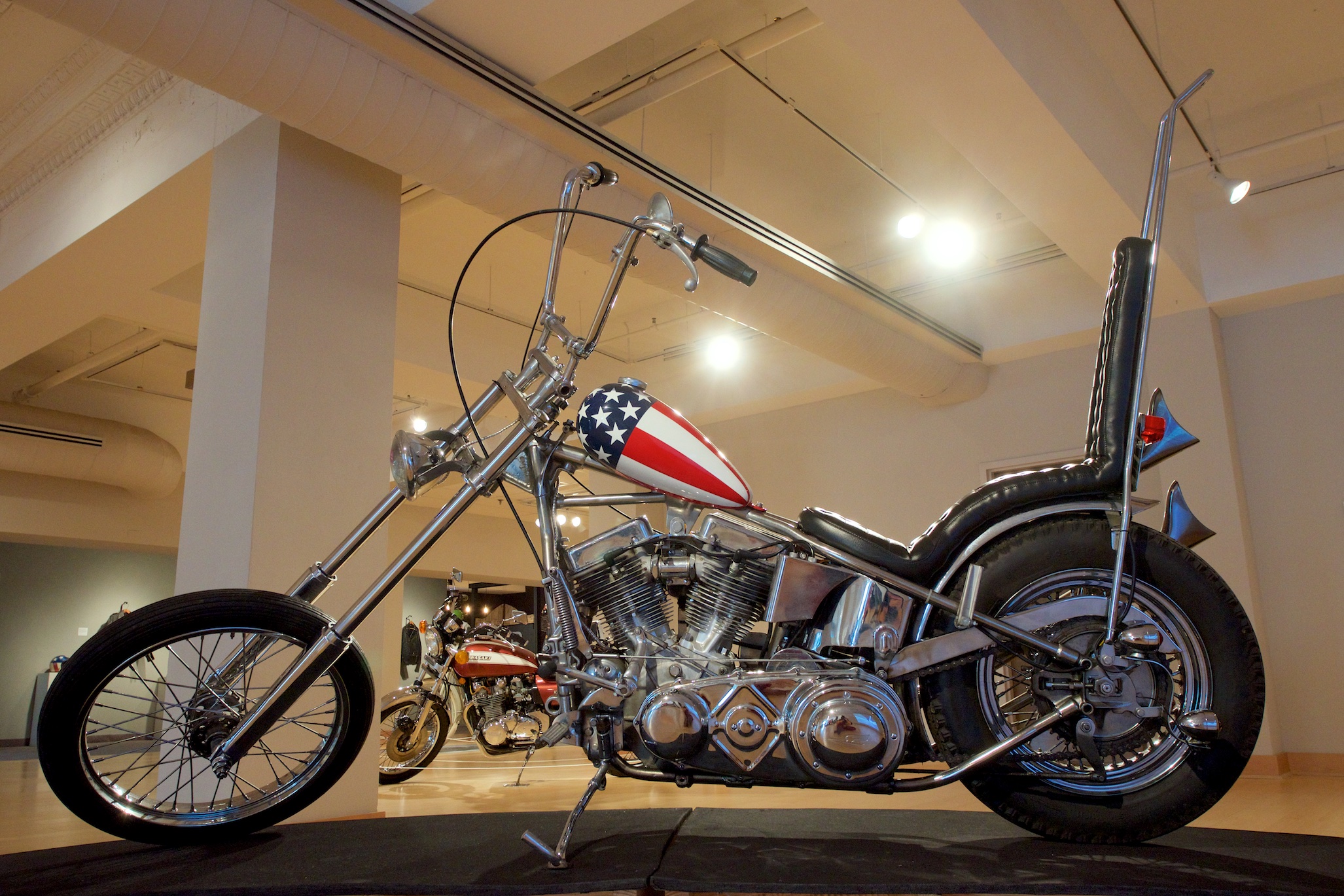 Replica Captain America chopper from Ed Rich, American Classic Motorcycle Museum. Photo by Lynn H. Donovan.