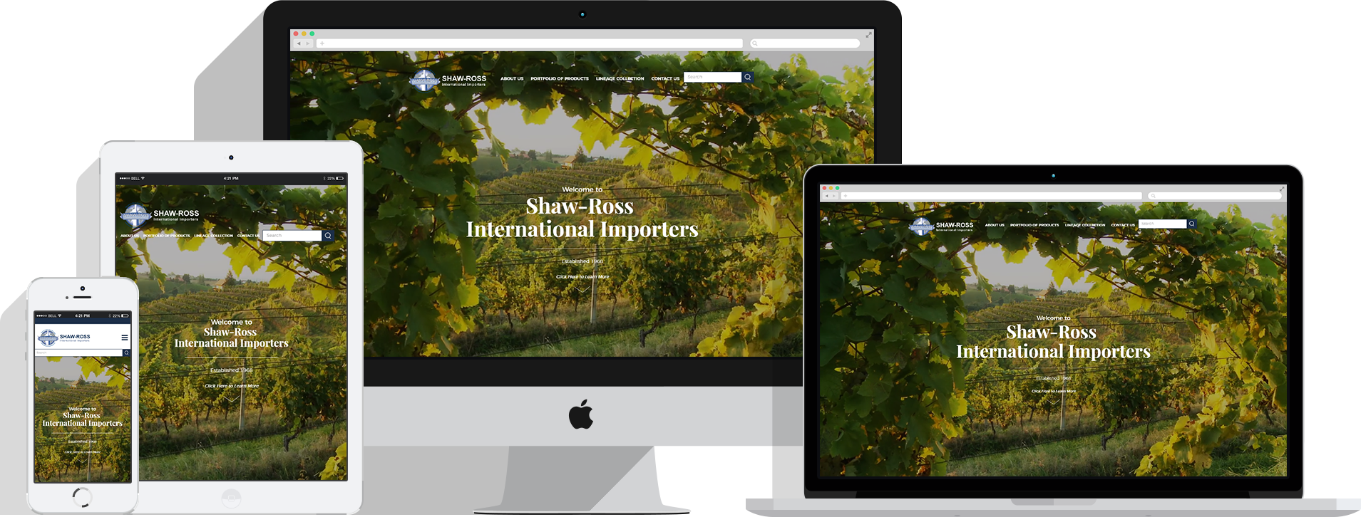 Shaw-Ross International Importers, LLC website home page