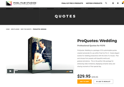 ProQuotes Wedding - Pixel Film Effects - Final Cut Plugins
