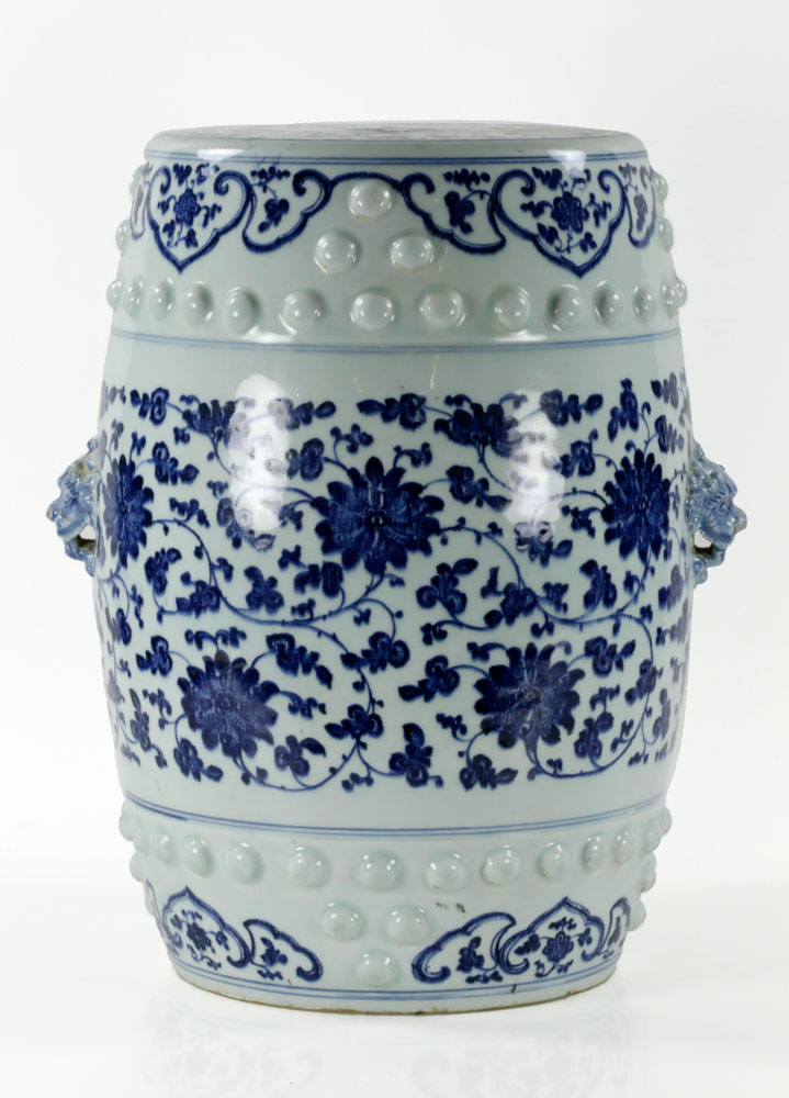 18th/19th C. Chinese Blue and White Porcelain Stool