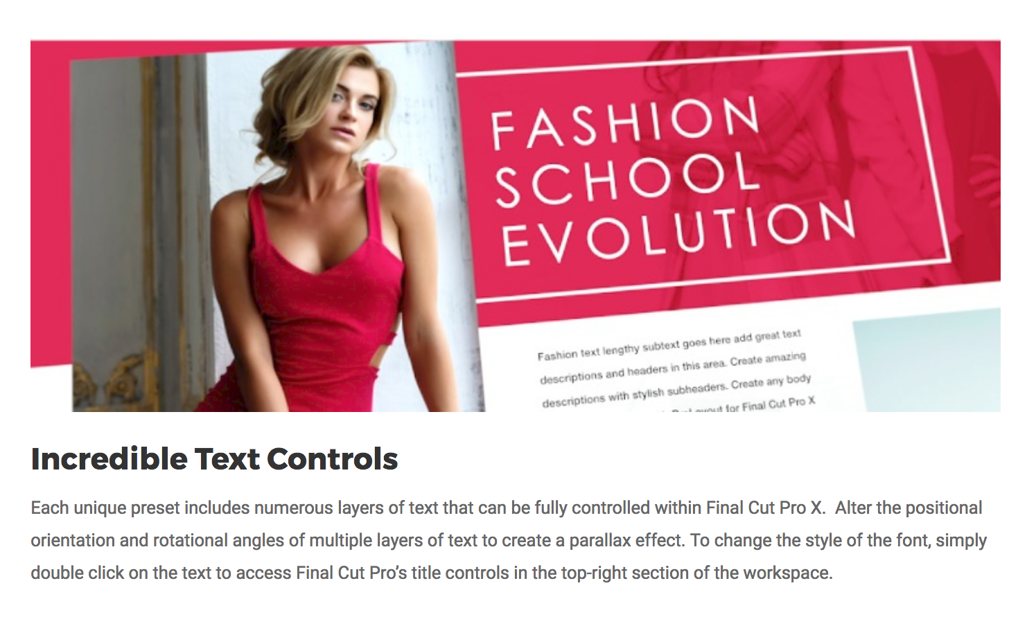 ProLayout Fashion - Pixel Film Effects - FCPX Effects