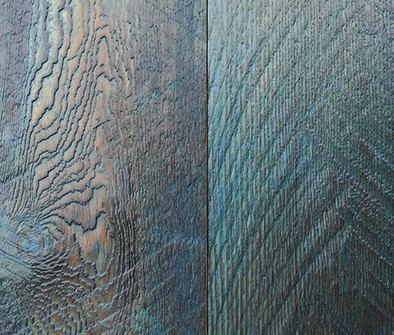 Shown in blue, Pioneer Millworks Shou Sugi Ban Color Char is a new product available in a variety of hues.