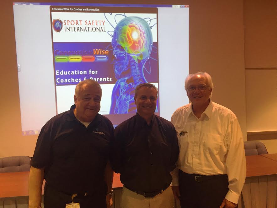 ConcussionWise presentation recently held at Central Dauphin East High School presenters L-R Dr. Michael Cordas, Jeff Shields, John Moyer