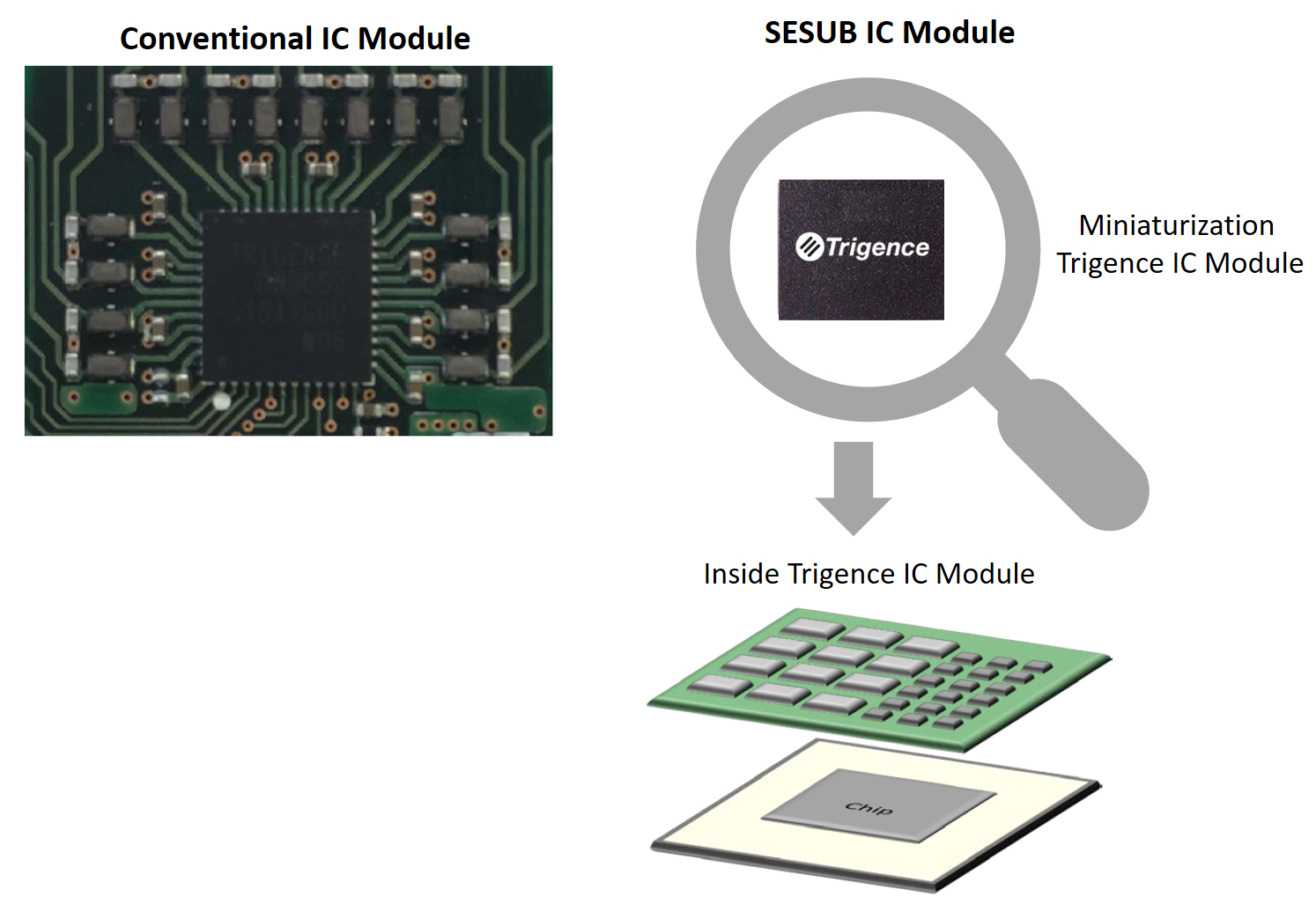Fully integrated and miniaturized Trigence audio IC module