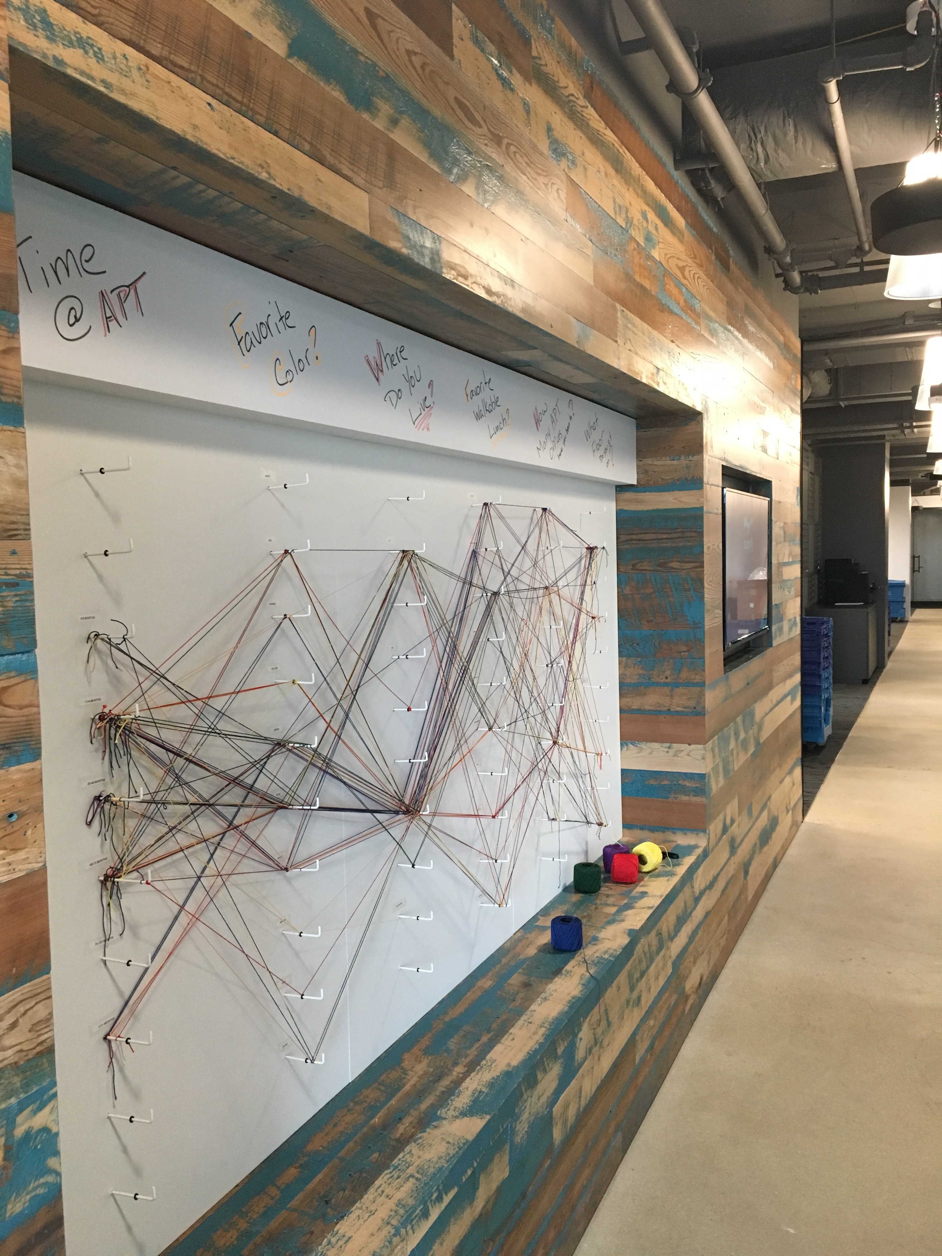 An interactive display at APT's new office