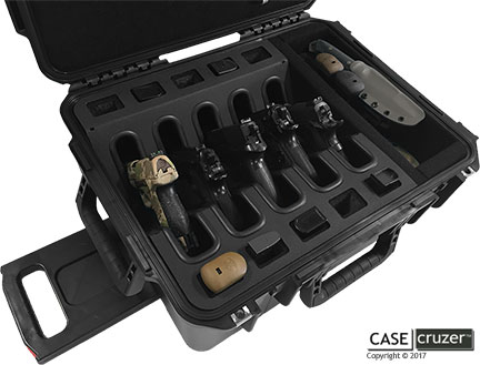 Universal Quick Draw 5 Pack Handgun Case with wheels