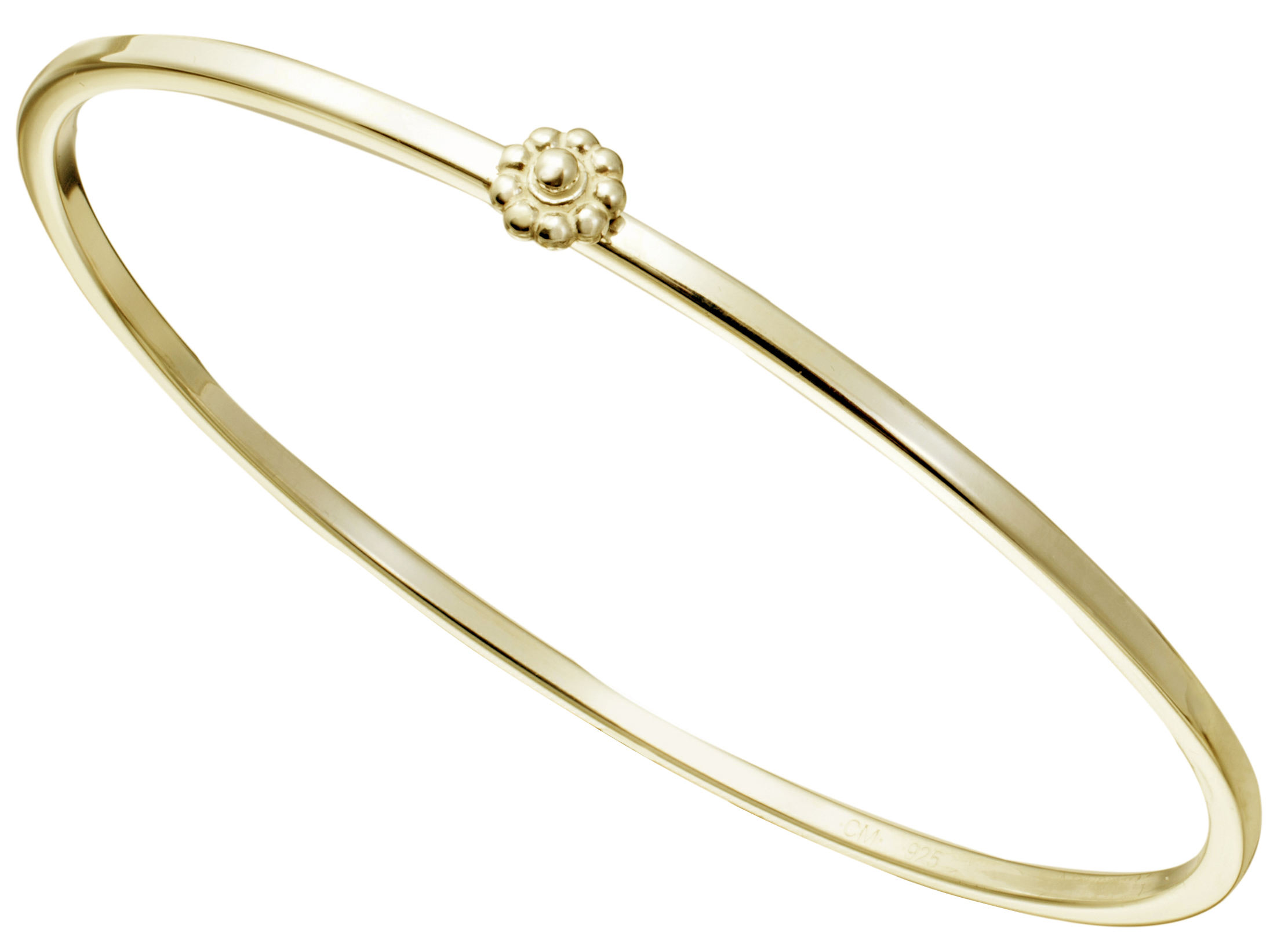 Yellow Gold Rosette Bangle by Christina Malle