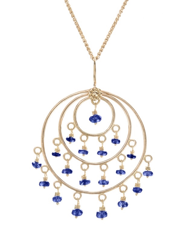 Blue Sapphire & Yellow Gold Roxanne St Tropez Necklace by Christina Malle