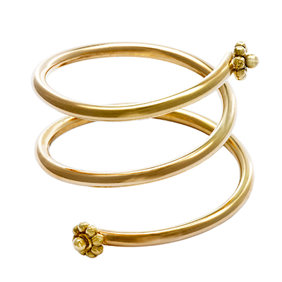 Yellow Gold Coil Ring by Christina Malle