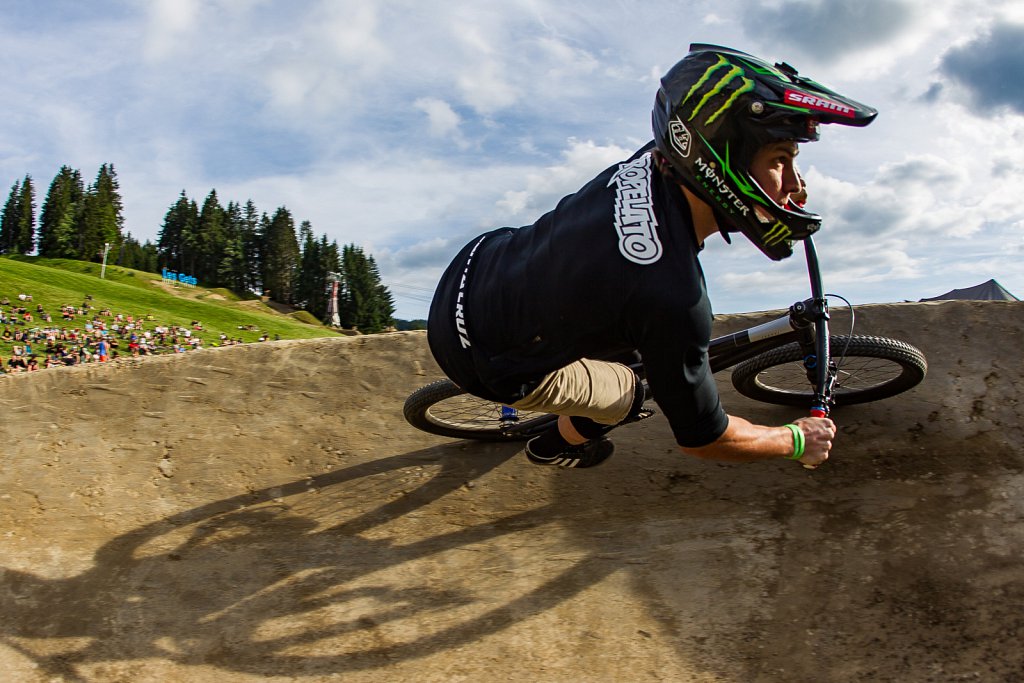 Monster Energy’s Mitch Ropelato took home a bronze medal in the SRAM Pump Track event