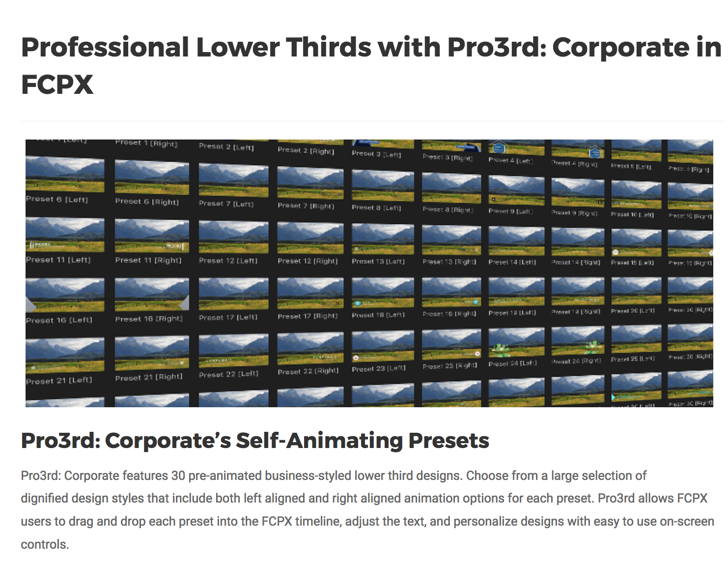 Pro3rd Corporate - Pixel Film Effects - Final Cut Plugins
