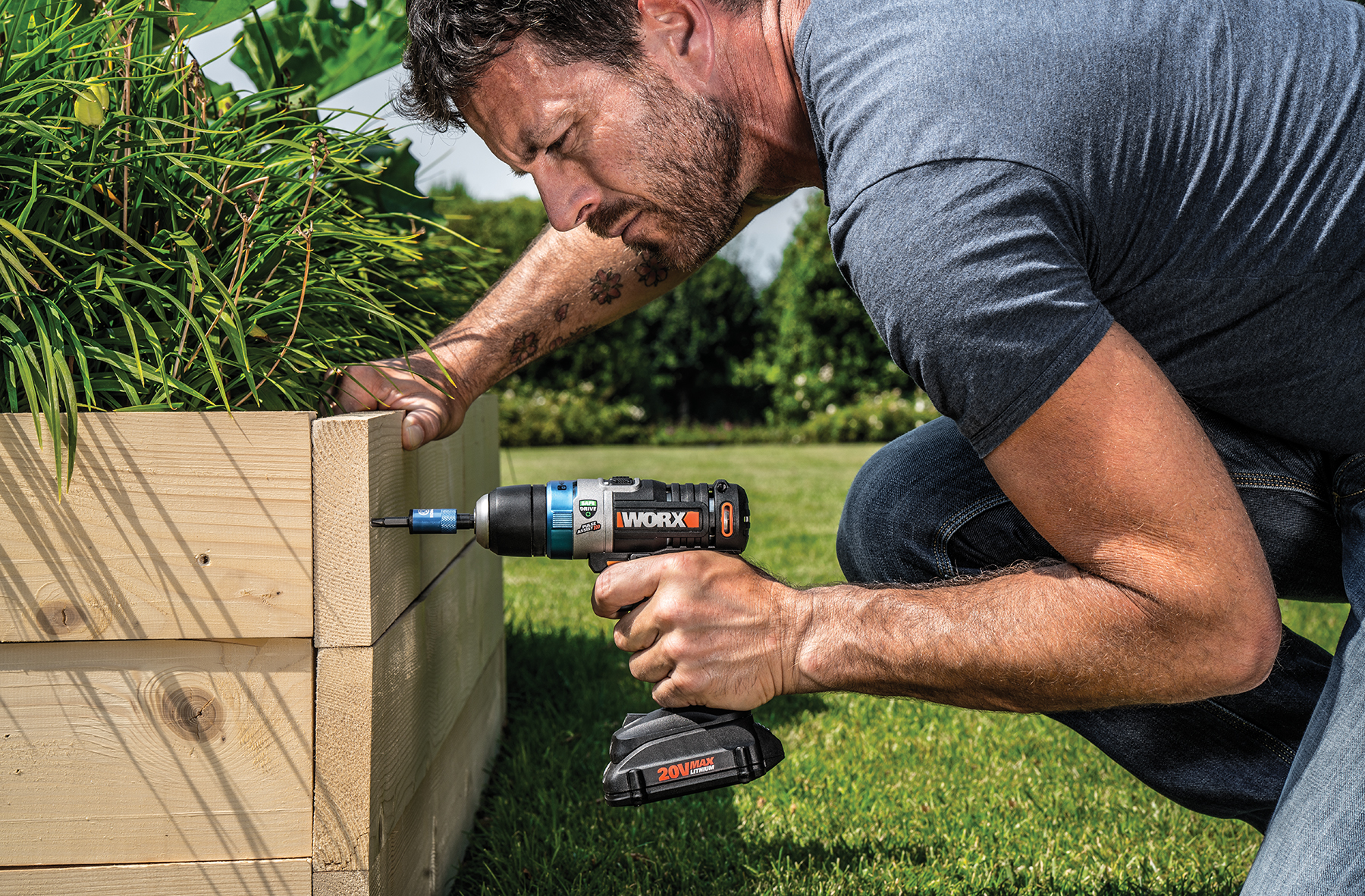 Use WORX Ai Drill to build raised bed
