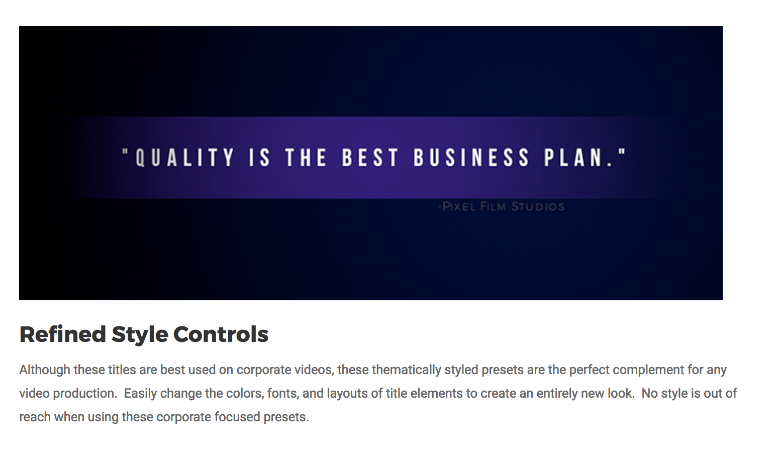 Pixel Film Studios Effects - ProQuotes Corporate - FCPX Plugins