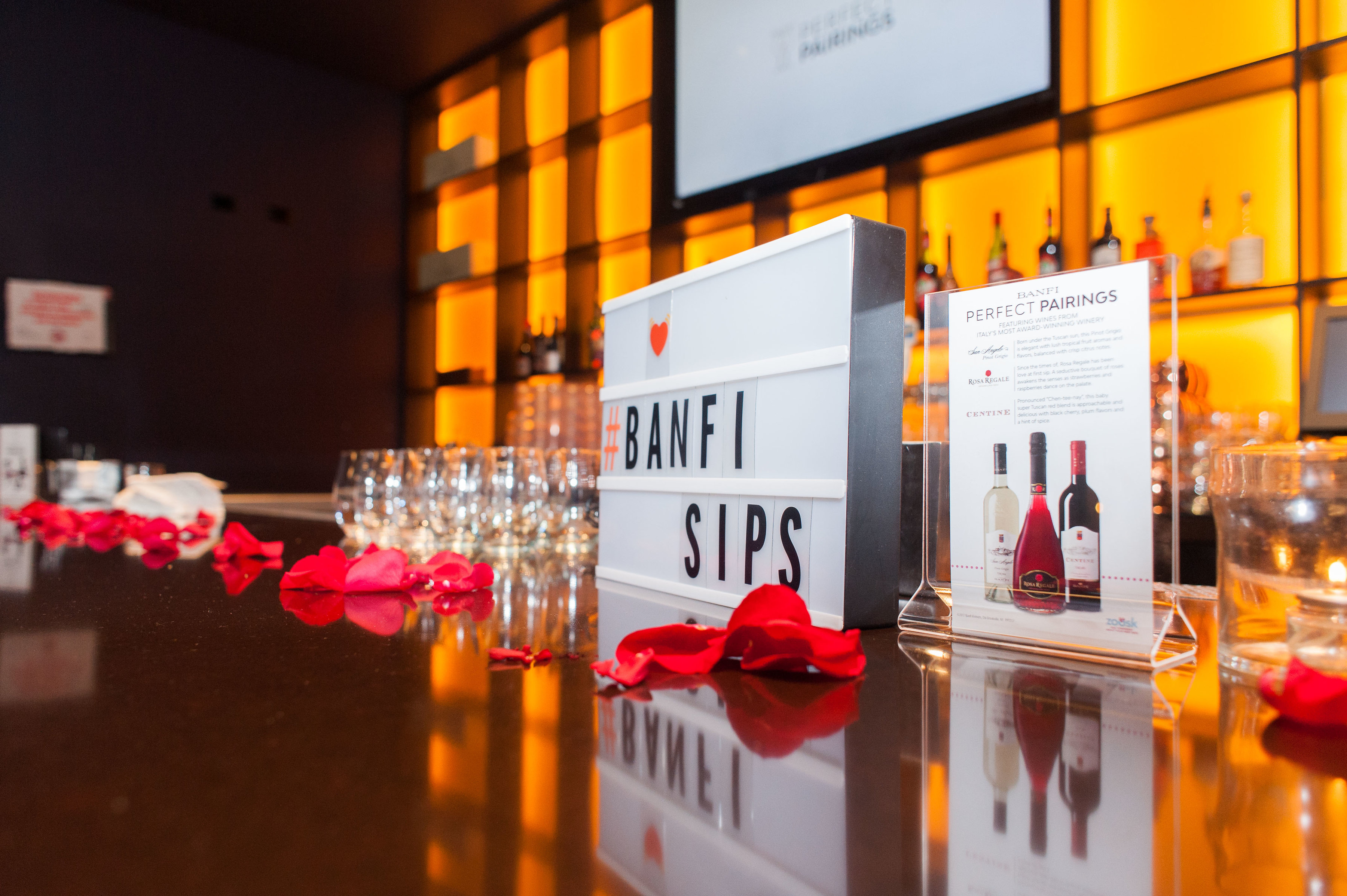 BanfiSips.Perfect Pairing - Brands - San Angelo. Rosa Regale. Centine