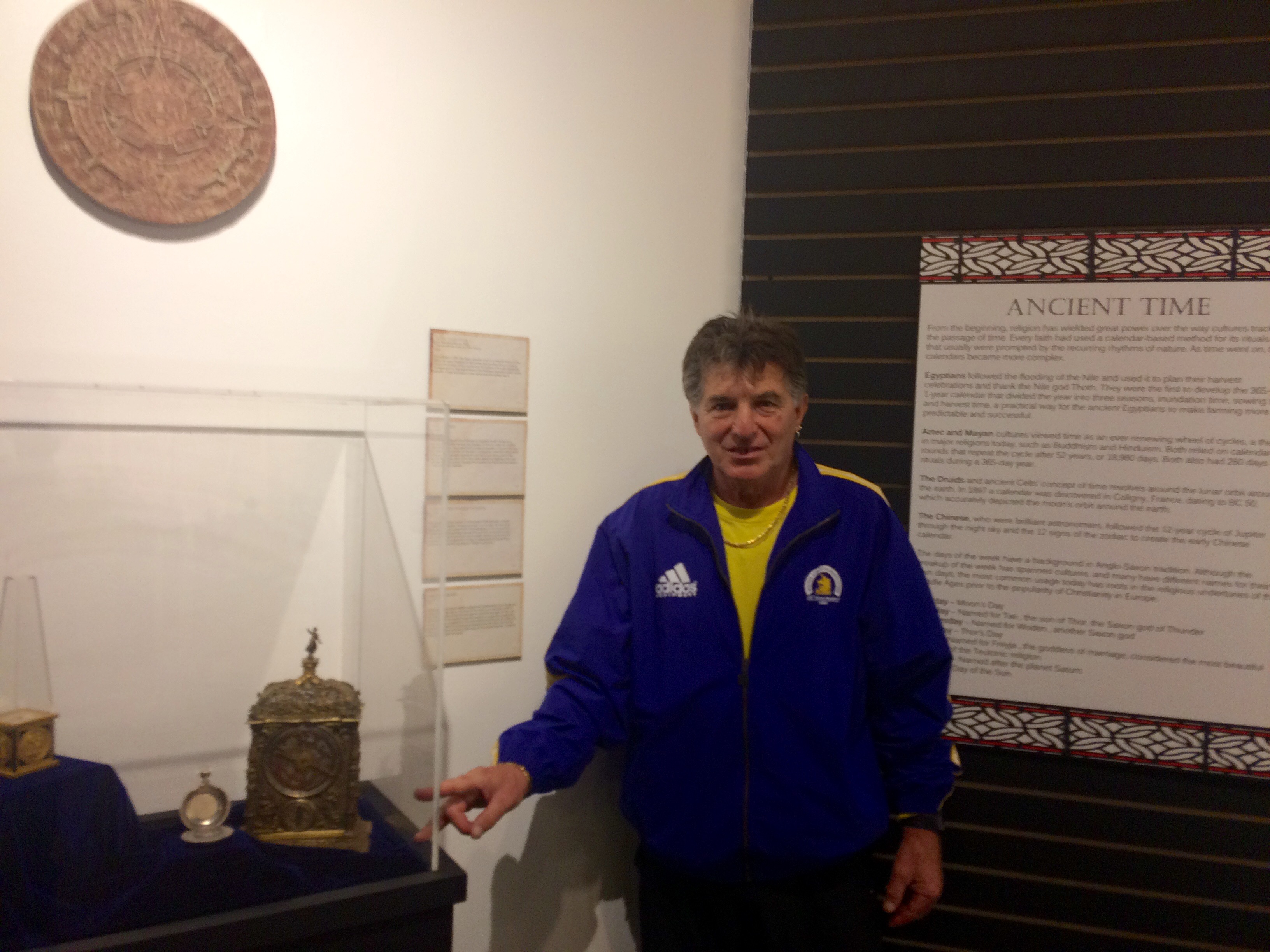 Peter Payack, inventor of The Stonehenge watch™, at the National Watch & Clock museum, The Stonehenge watch™ was the featured exhibit in its “Sacred: Religious Symbolism and the Concept of Time”.