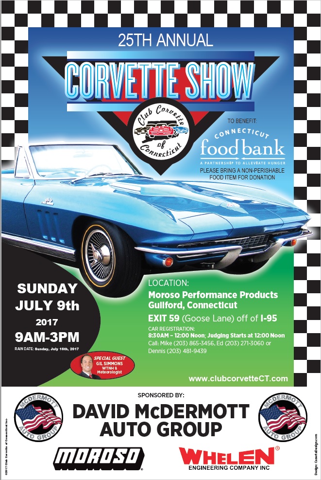 Club Corvette of Connecticut to Host 25th Annual All-Corvette Show July 9 in Guilford, Conn.