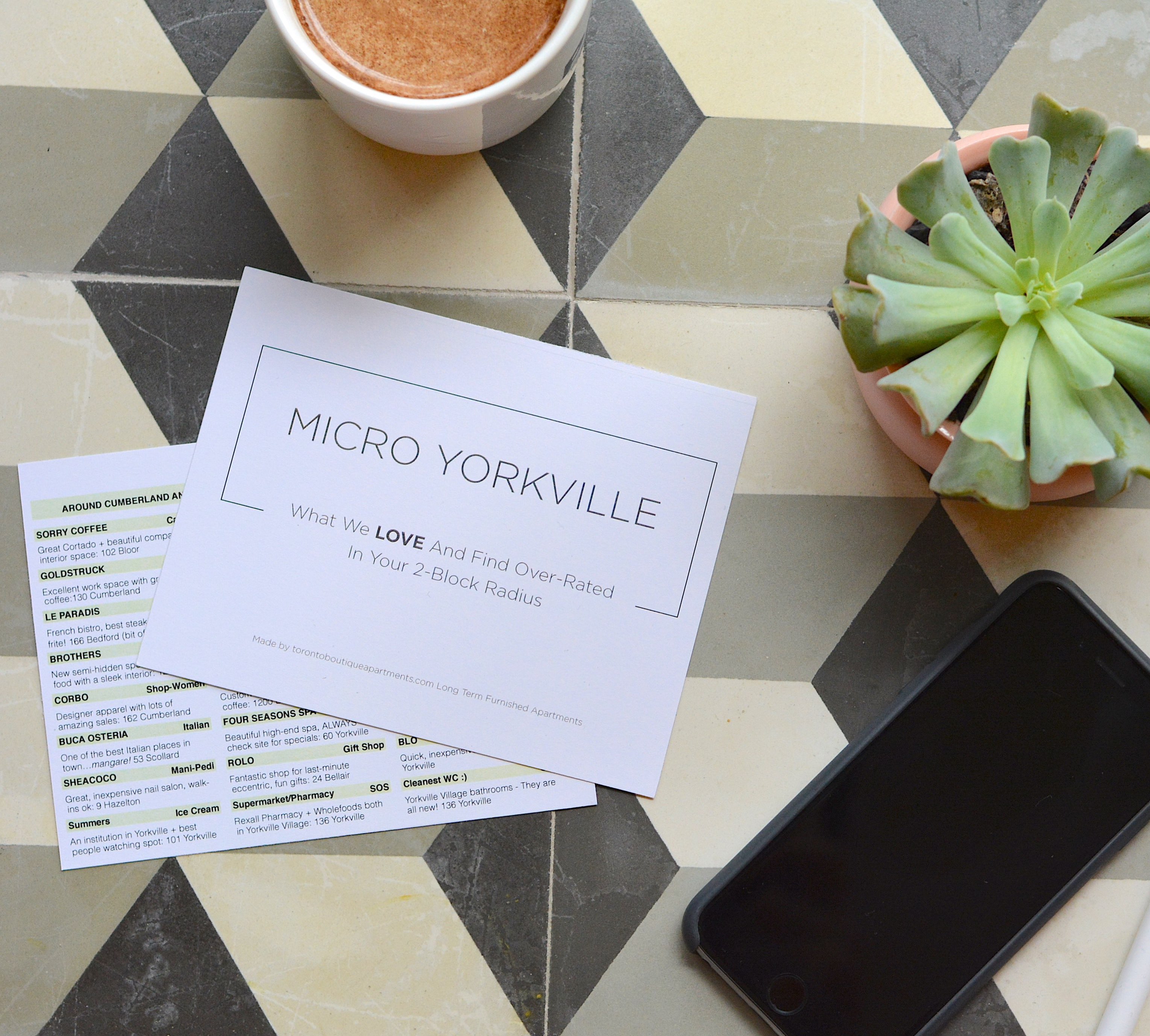 Yorkville Micro Guide in digital format or post card