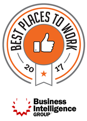 2017 Best Places to Work award logo from Business Intelligence Group