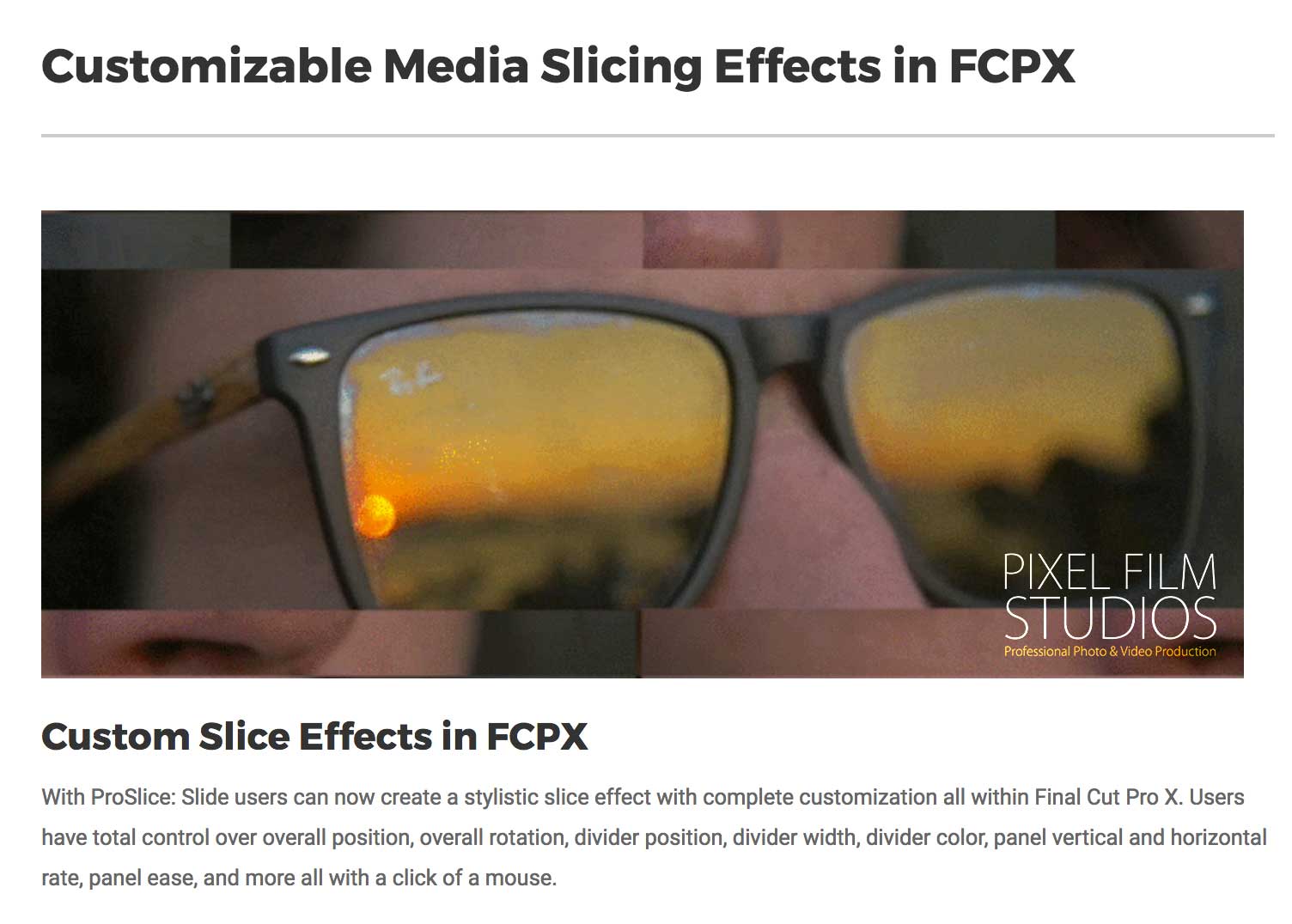 ProSlice Slide - Pixel Film Effects - FCPX Plugins