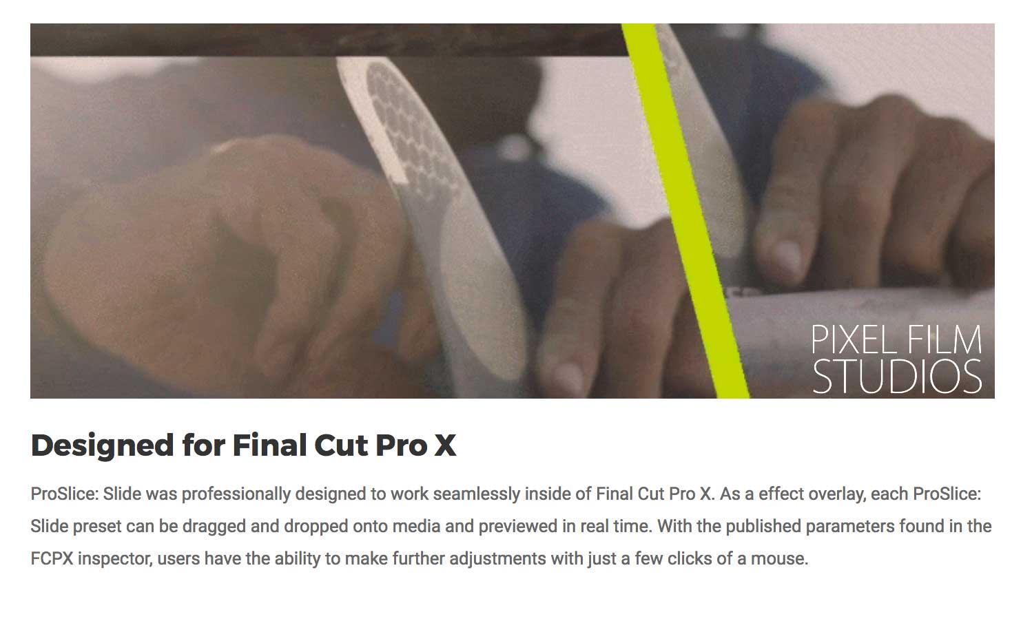 ProSlice Slide - Pixel Film Effects - FCPX Plugins