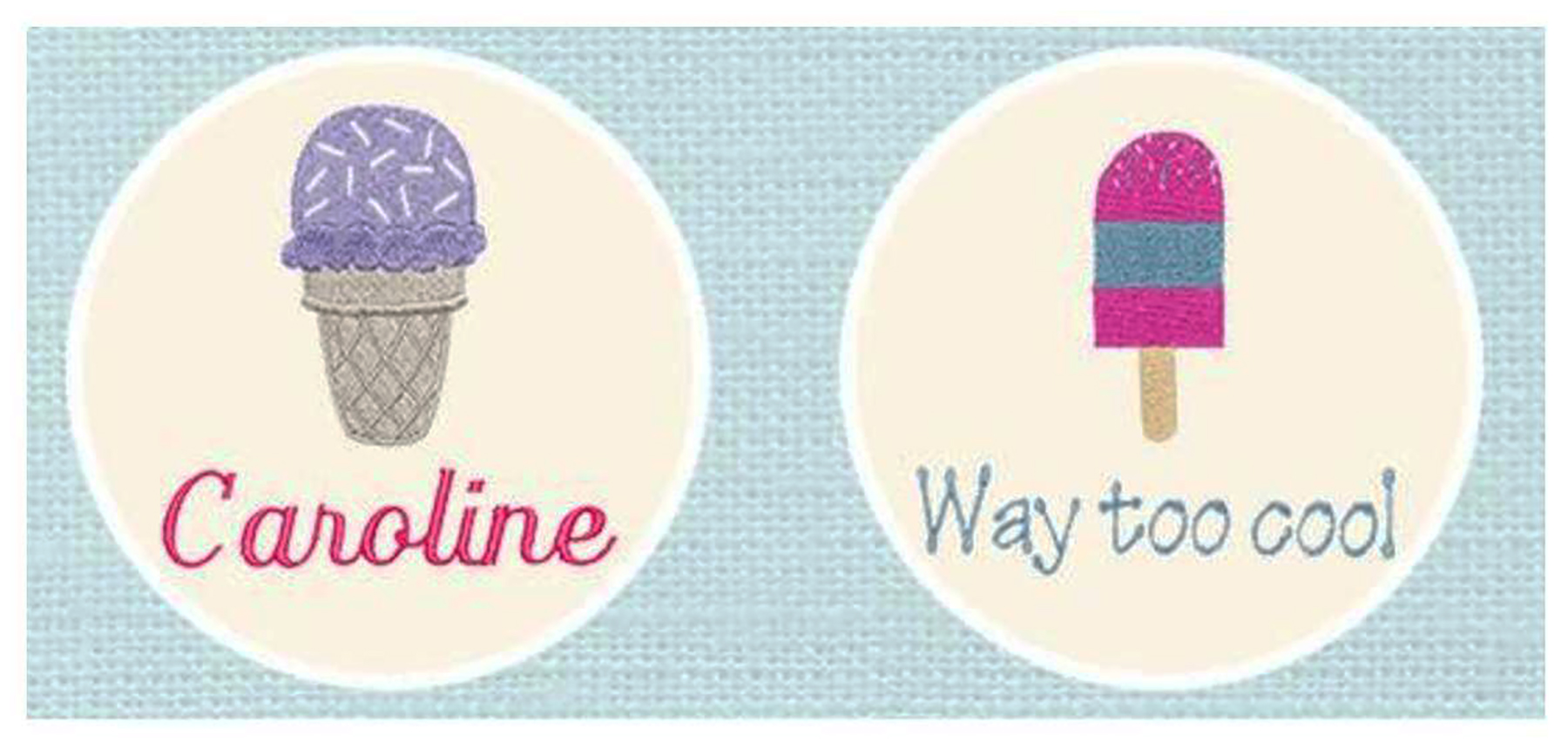 In addition to an ice cream print and ice cream bowls, Thirty-One is offering ice cream cone and popsicle embroidery, available on most products.