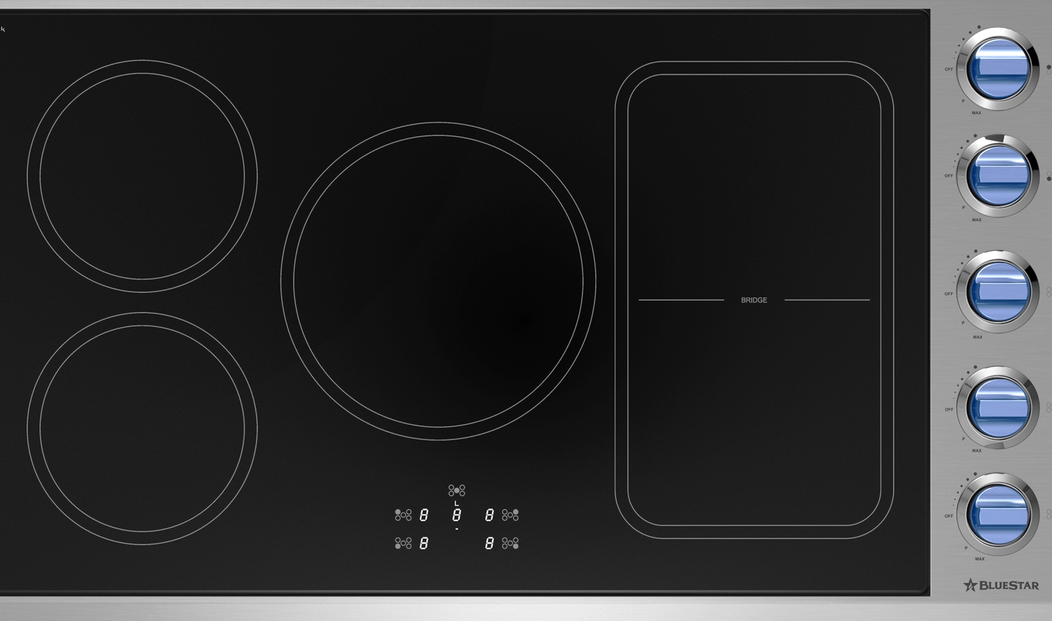 BlueStar 36-inch Induction Cooktop with Blue Knobs