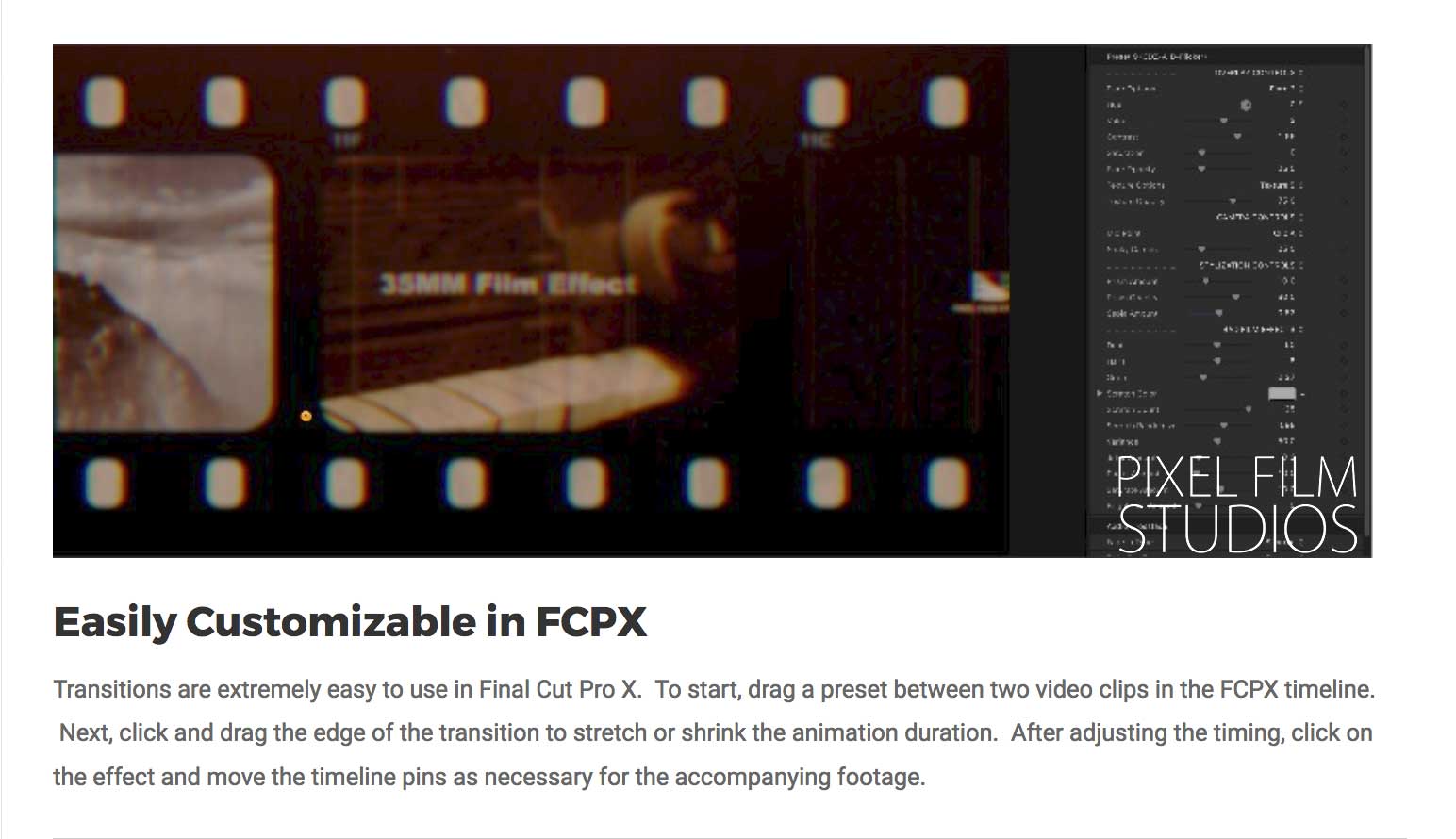 TransFilm Volume 2 - Pixel Film Studios Plugins - FCPX Transitions