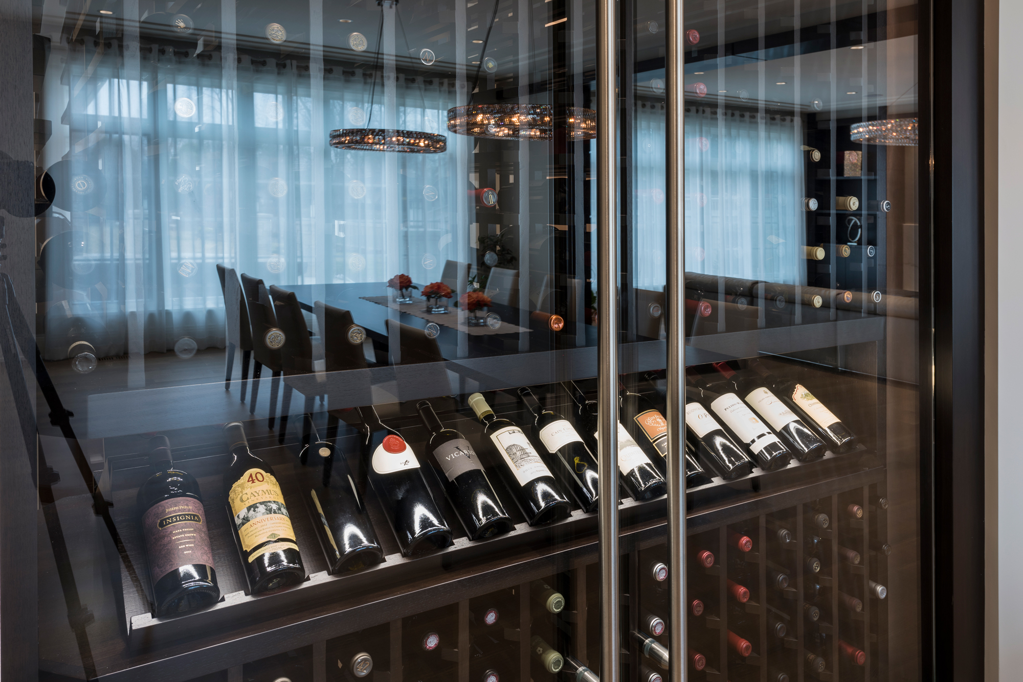 Wine Cabinet Displays Wine Collection as Art