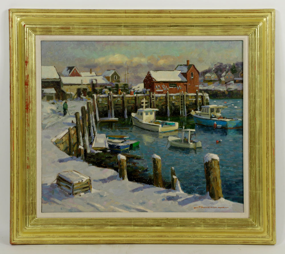 Mosher, Rockport Harbor, Oil on Canvas