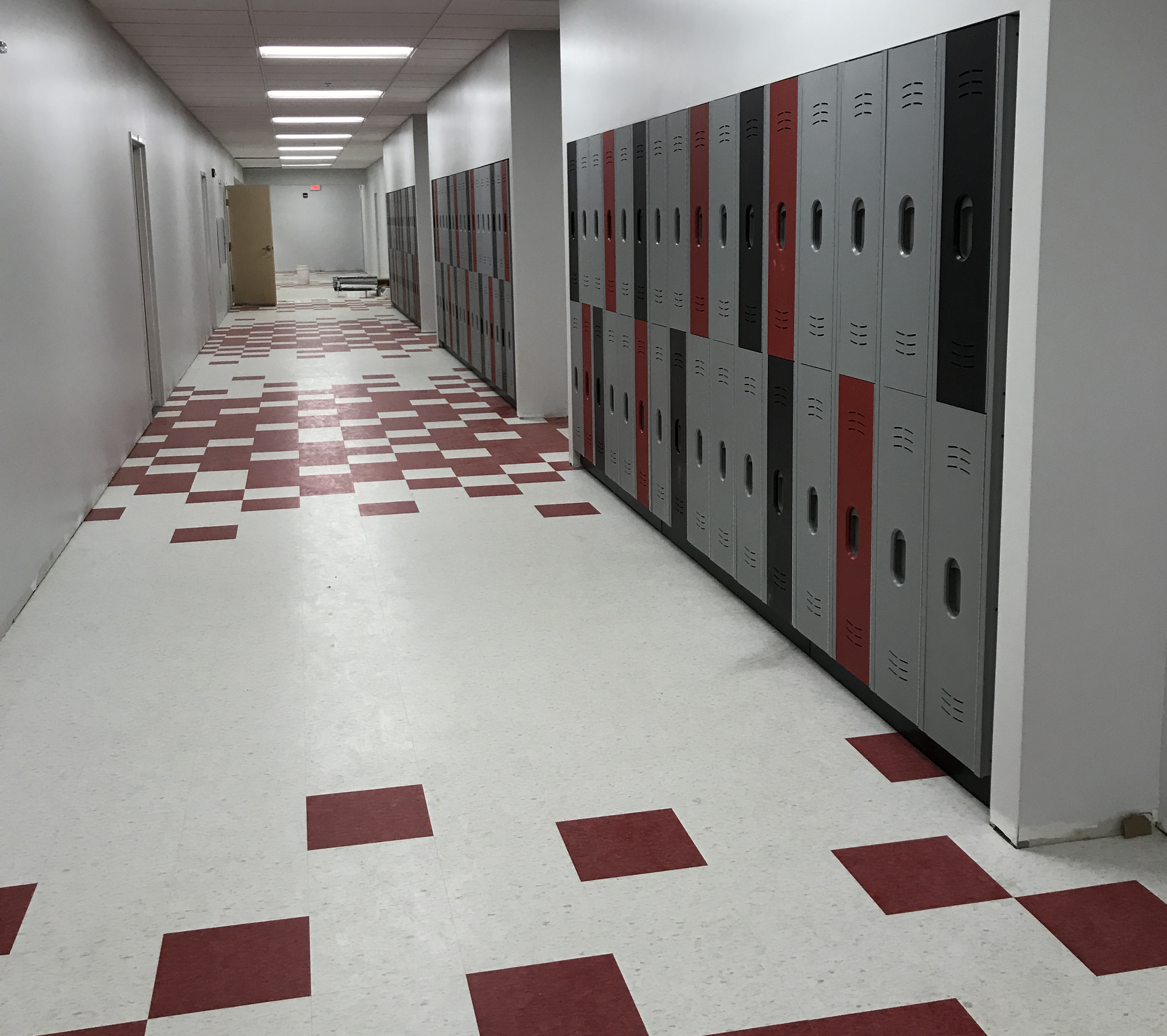 The Duralife lockers offer a space saving design and fun color scheme that matches the Memphis Rise Academy's colors.