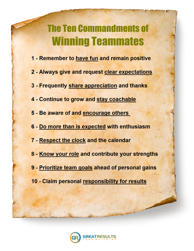 10 Commandments of Teammates