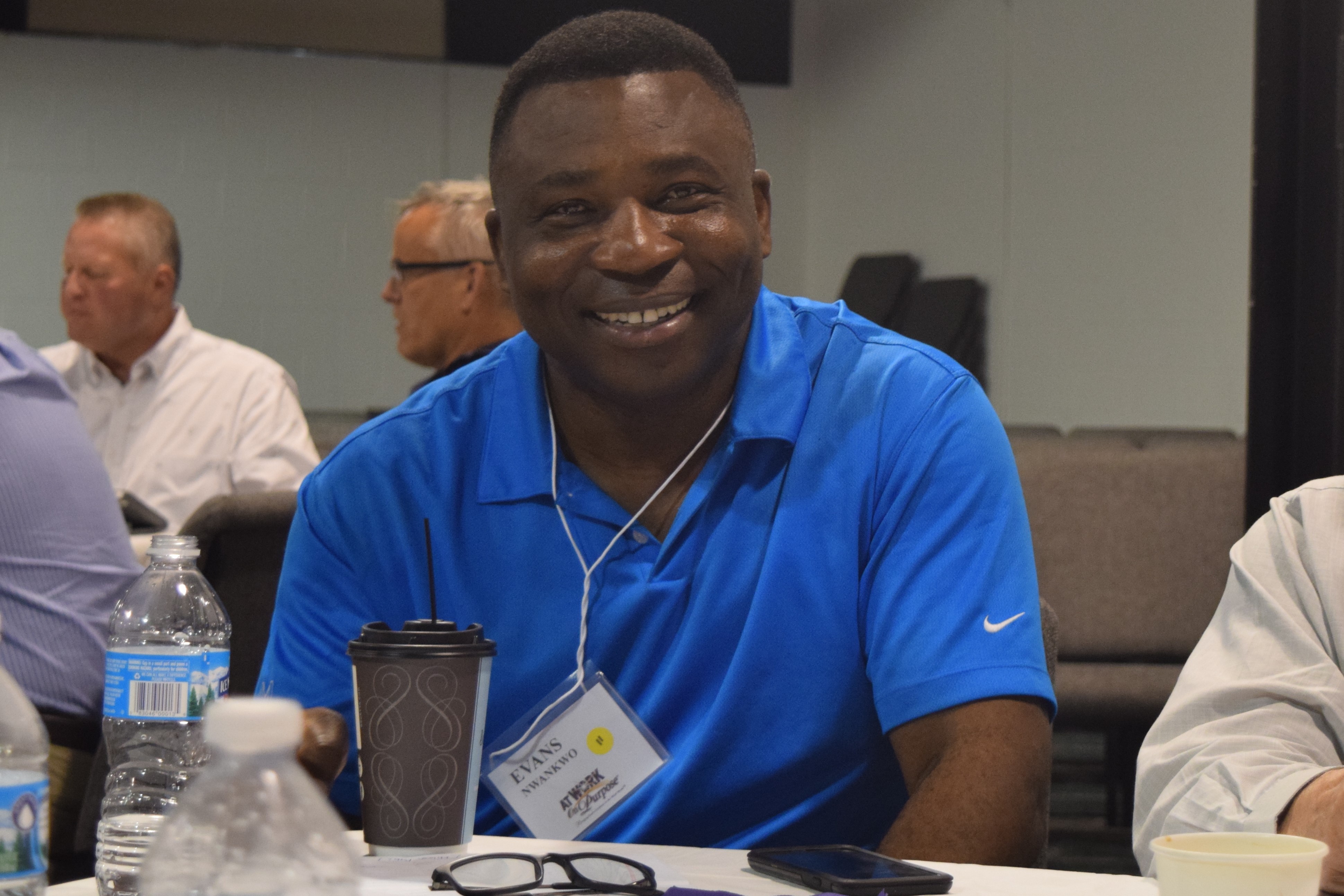 AWOP member Evans Nwankwo enjoys a recent AWOP leadership summit.