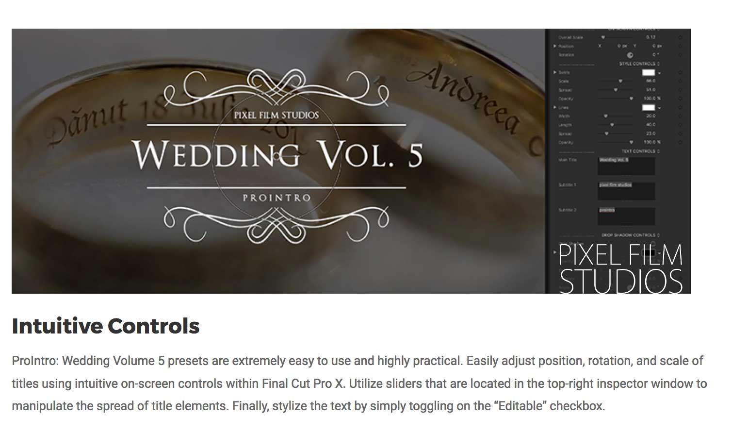 ProIntro Wedding Volume 5 - Pixel Film Studios Plugins - FCPX Effects