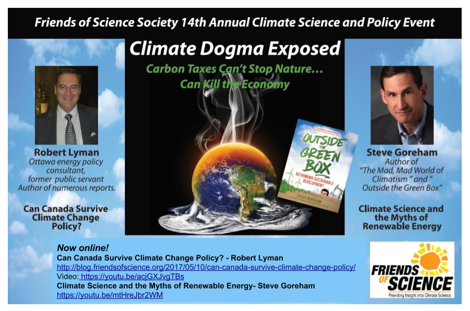 Climate Dogma Exposed - Event poster and links to talks