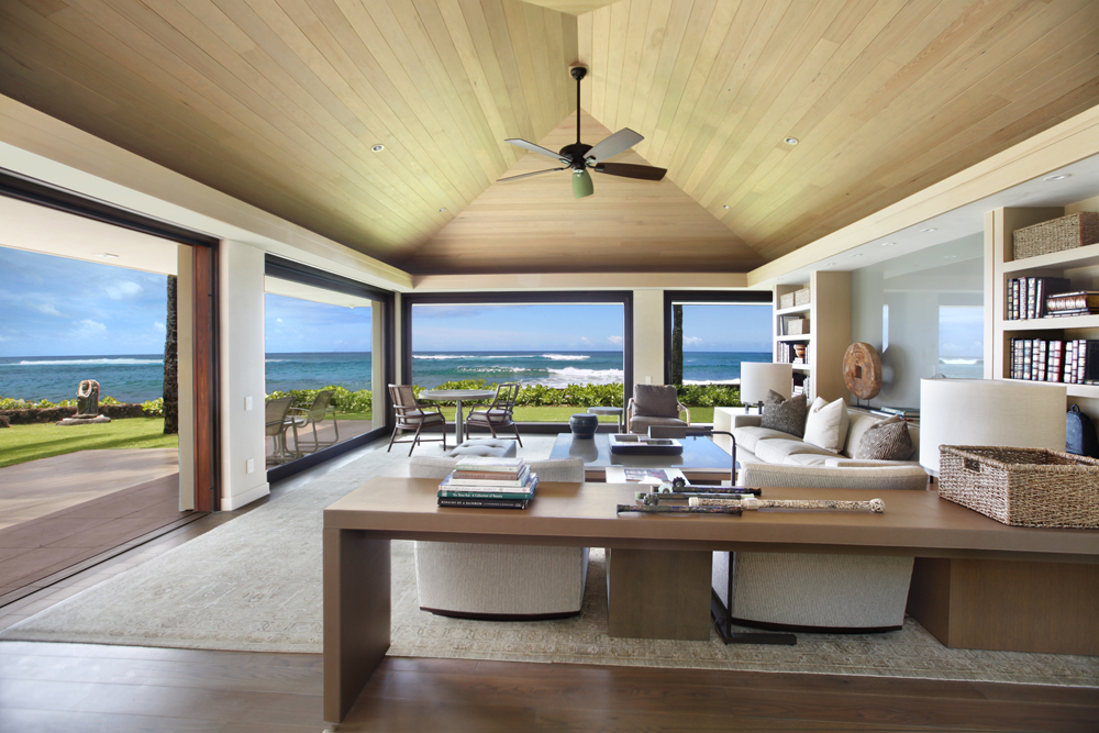 Grand oceanfront formal living room at Nanea.