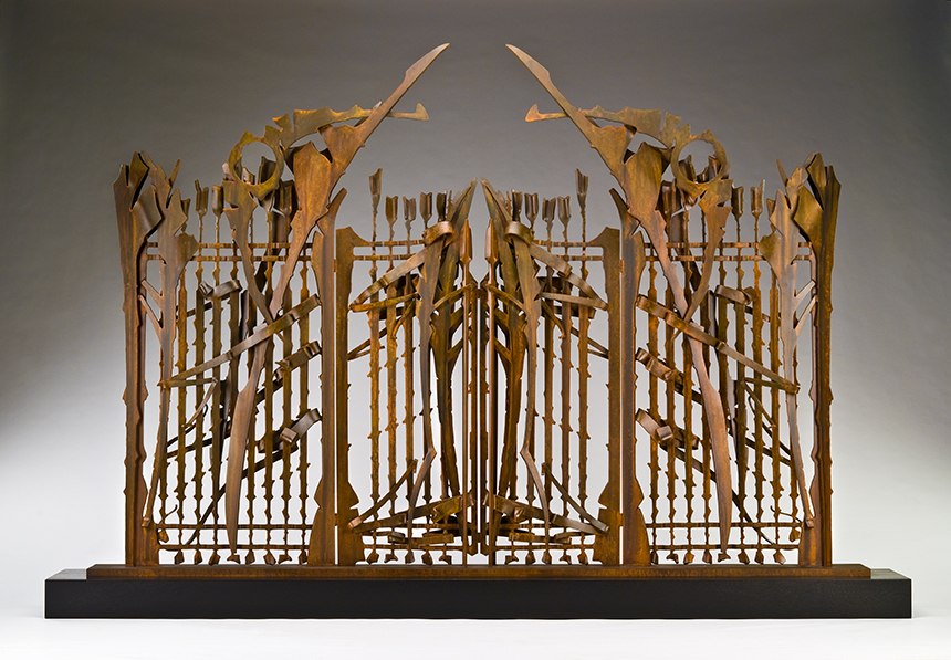 Albert Paley - Village of Hope Gate Model, 2008, steel, 48 x 72 x 13 inches