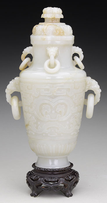 Jade Covered Vase, estimated at $12,000-15,000.