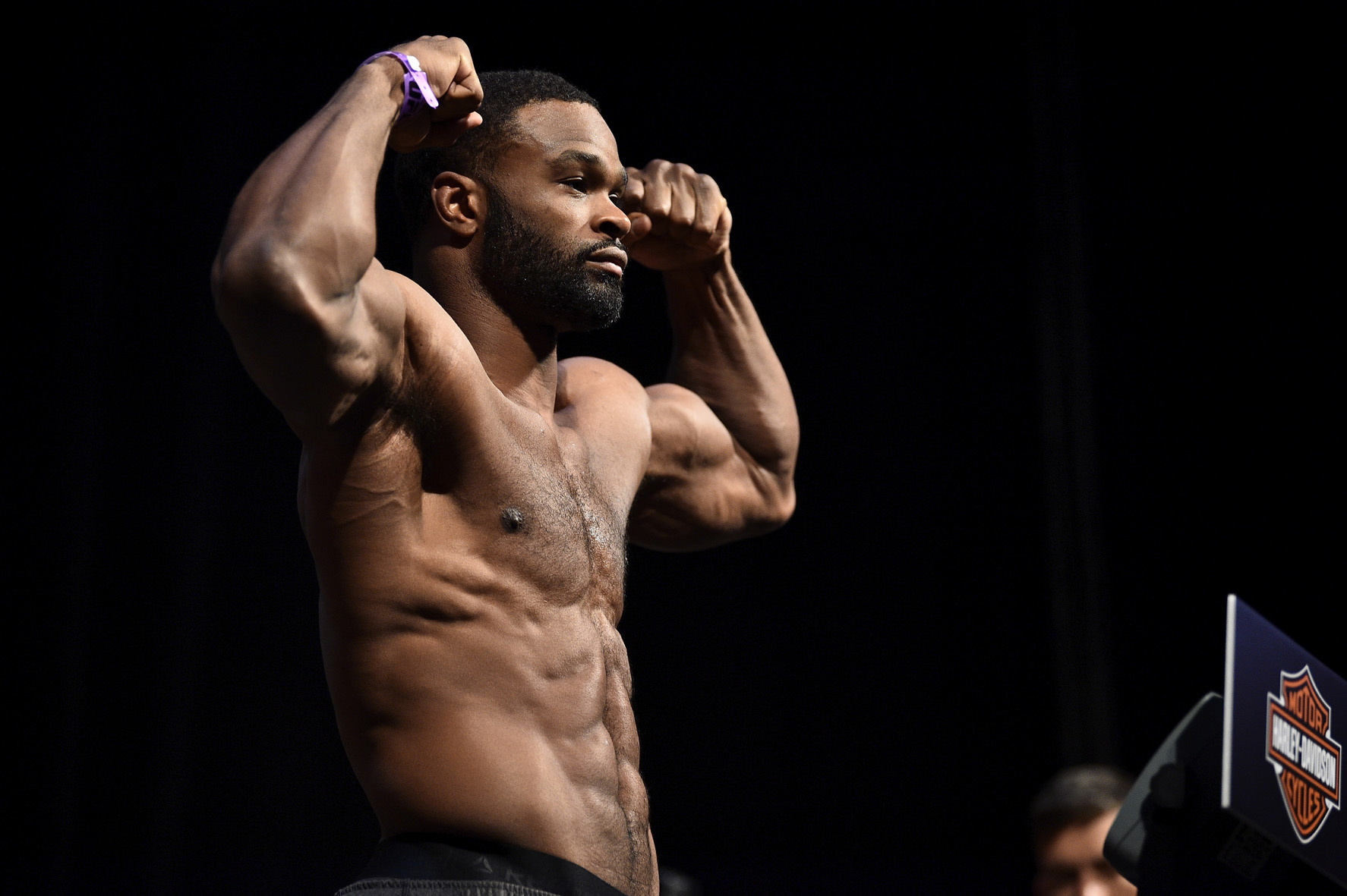 Monster Energy's Tyron 'The Chosen One' Woodley at Weigh-In for UFC 214