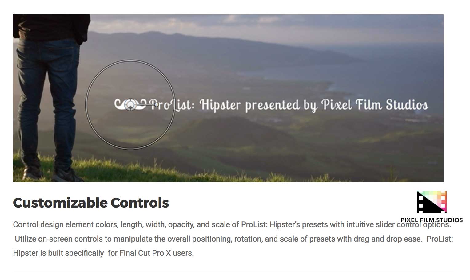 ProList Hipster - Pixel Film Studios Effects - FCPX Plugins
